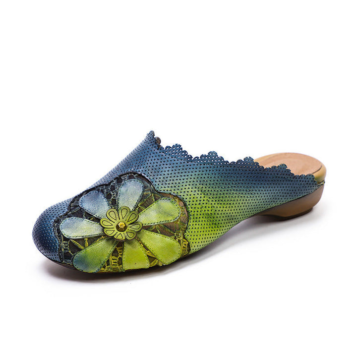 Vaagoon Ethno Charm Genuine Leather Handmade Slippers