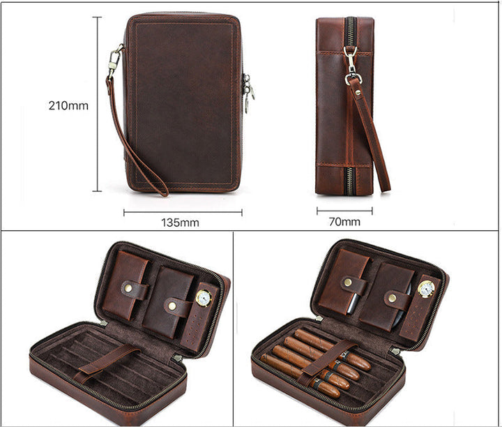 Vaagoon "Cigar Vault Pro" Genuine Leather Cigar Box