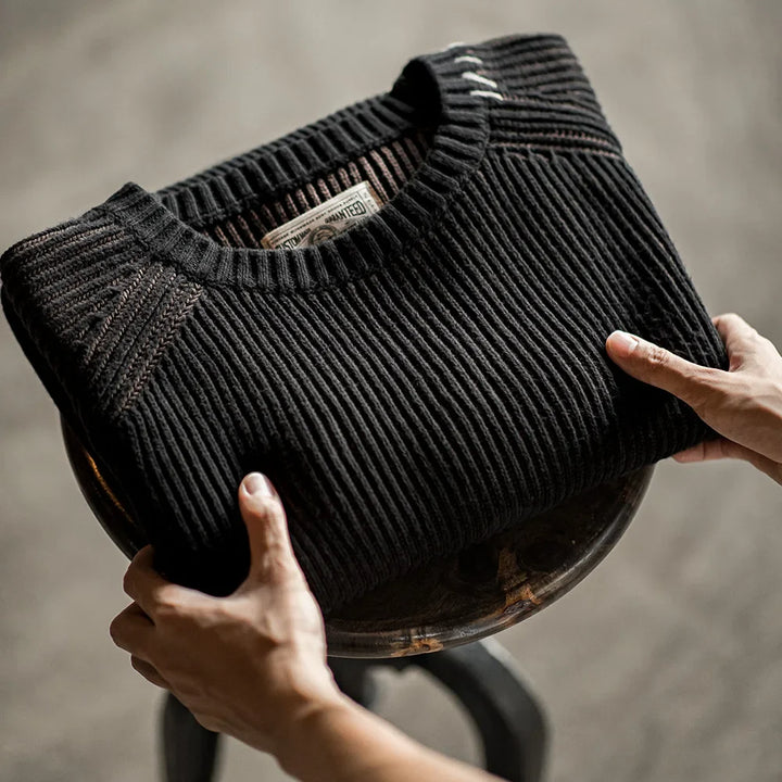 VAAGOON Vintage Vertical Striped Knitted Sweater