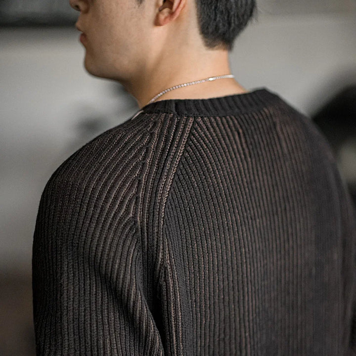 VAAGOON Vintage Vertical Striped Knitted Sweater