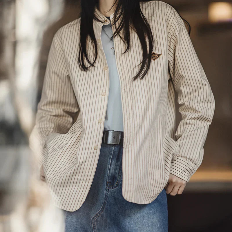 VAAGOON Women's Striped Cotton Shirt