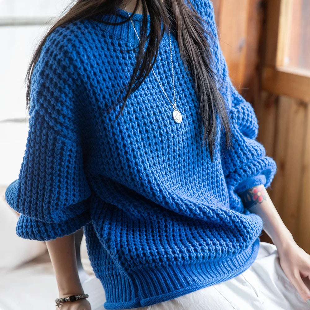 VAAGOON COARSE KNITTED SWEATER