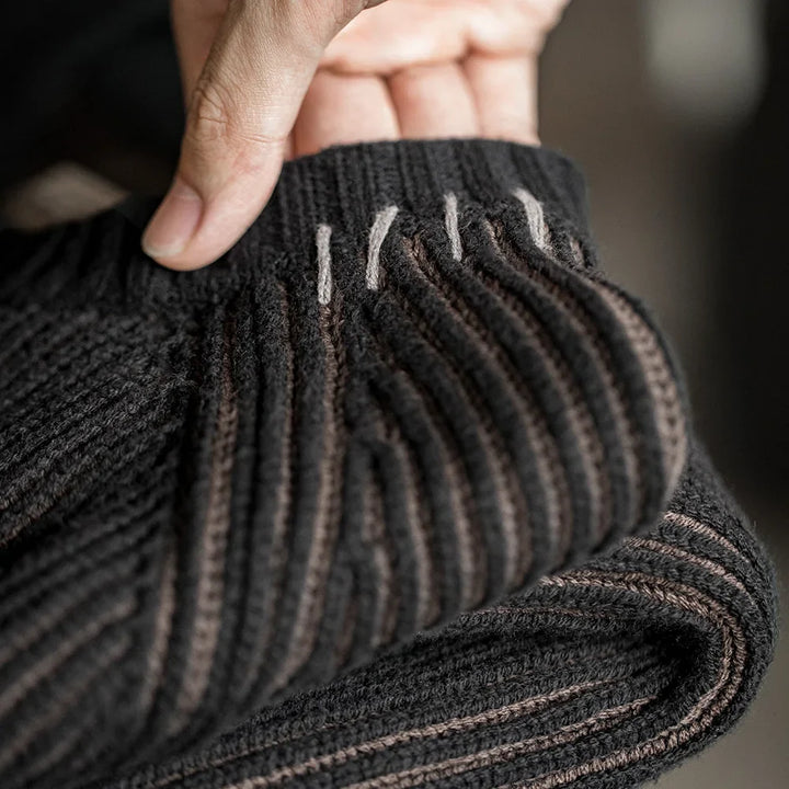 VAAGOON Vintage Vertical Striped Knitted Sweater