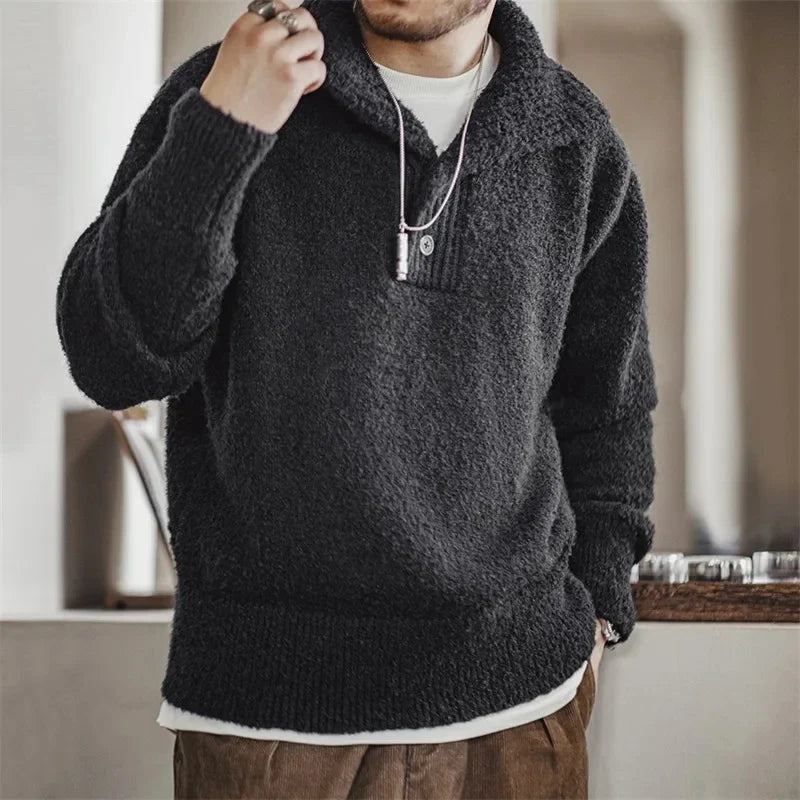 VAAGOON LOOP YARN POLO SWEAT