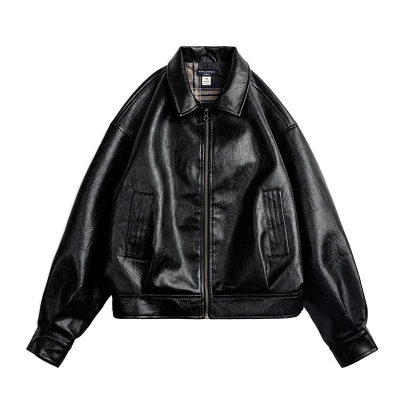 VAAGOON Retro Black Biker Jacket