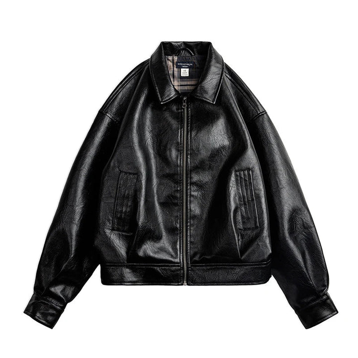 VAAGOON Retro Black Biker Jacket