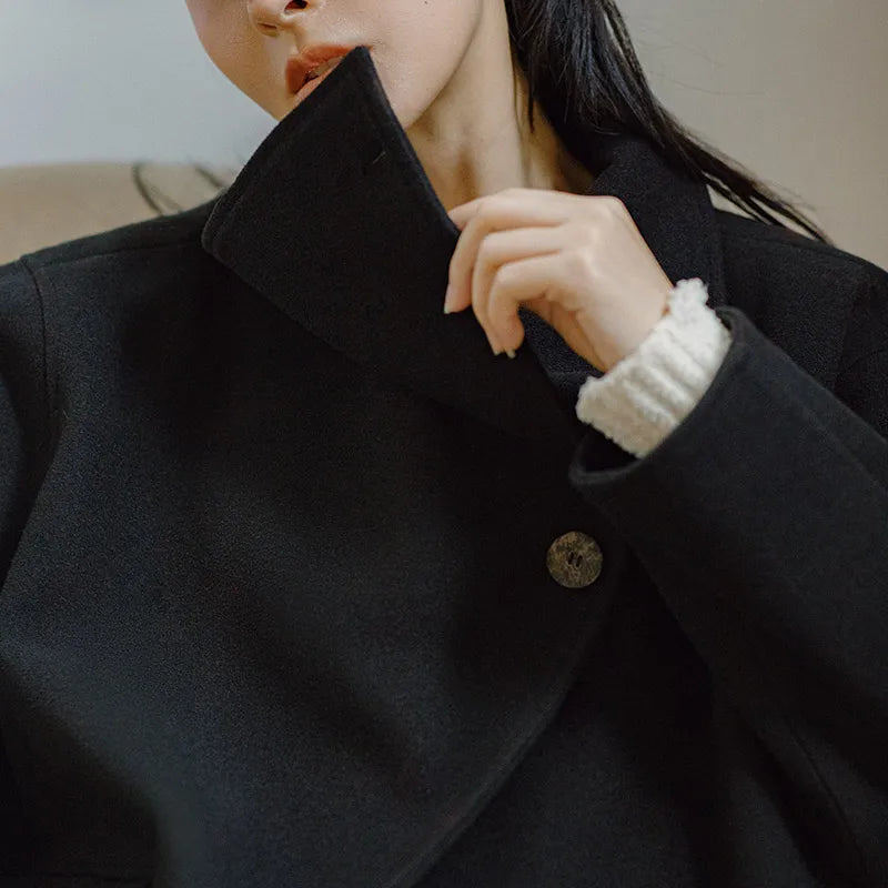 VAAGOON 80's Classic Long Woolen Coat