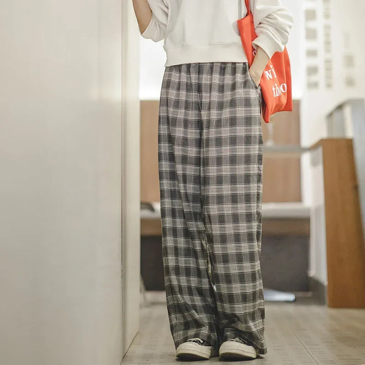 VAAGOON Baggy Vintage Plaid Casual Pants