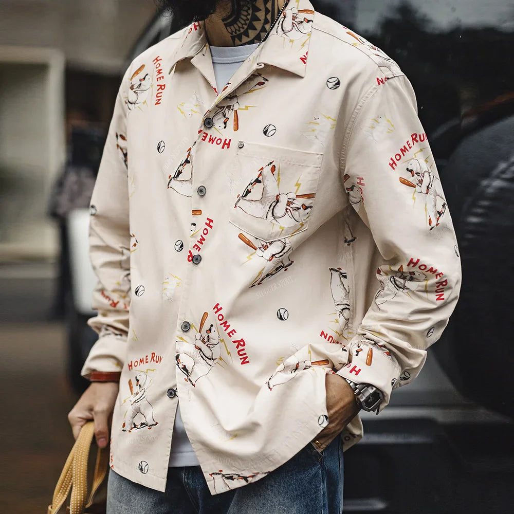 Vaagoon American Style Relaxed Fit Long Sleeve Shirt