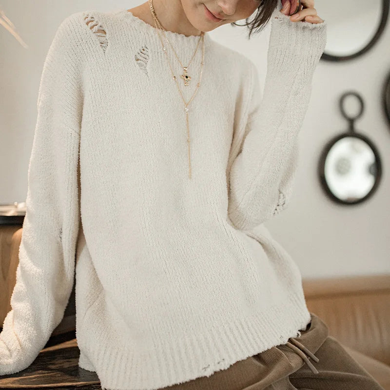 VAAGOON Distressed Design Sweater