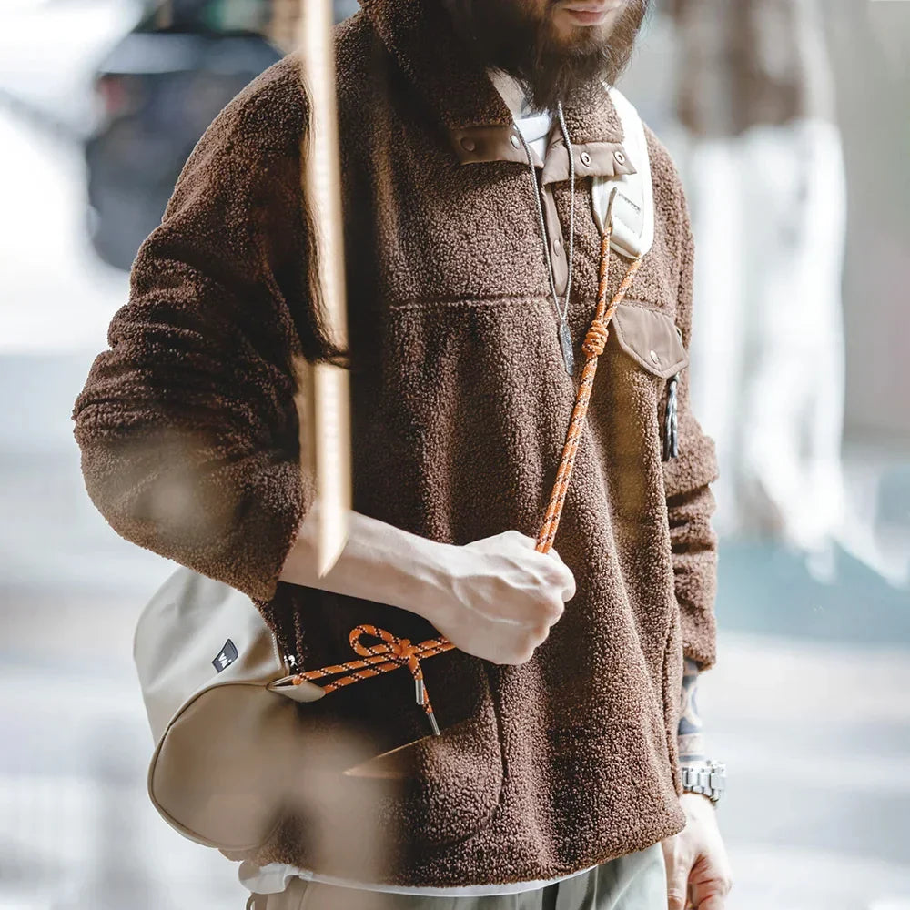 VAAGOON Casual Urban Outdoor Snap-T Sweatshirt