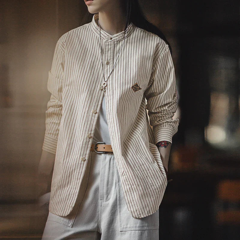 VAAGOON Women's Striped Cotton Shirt