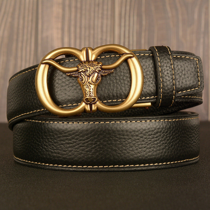 VAAGOON Black Lychee Pattern Genuine Leather Belt – Car Line