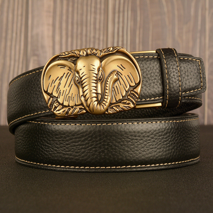 VAAGOON Black Lychee Pattern Genuine Leather Belt – Car Line