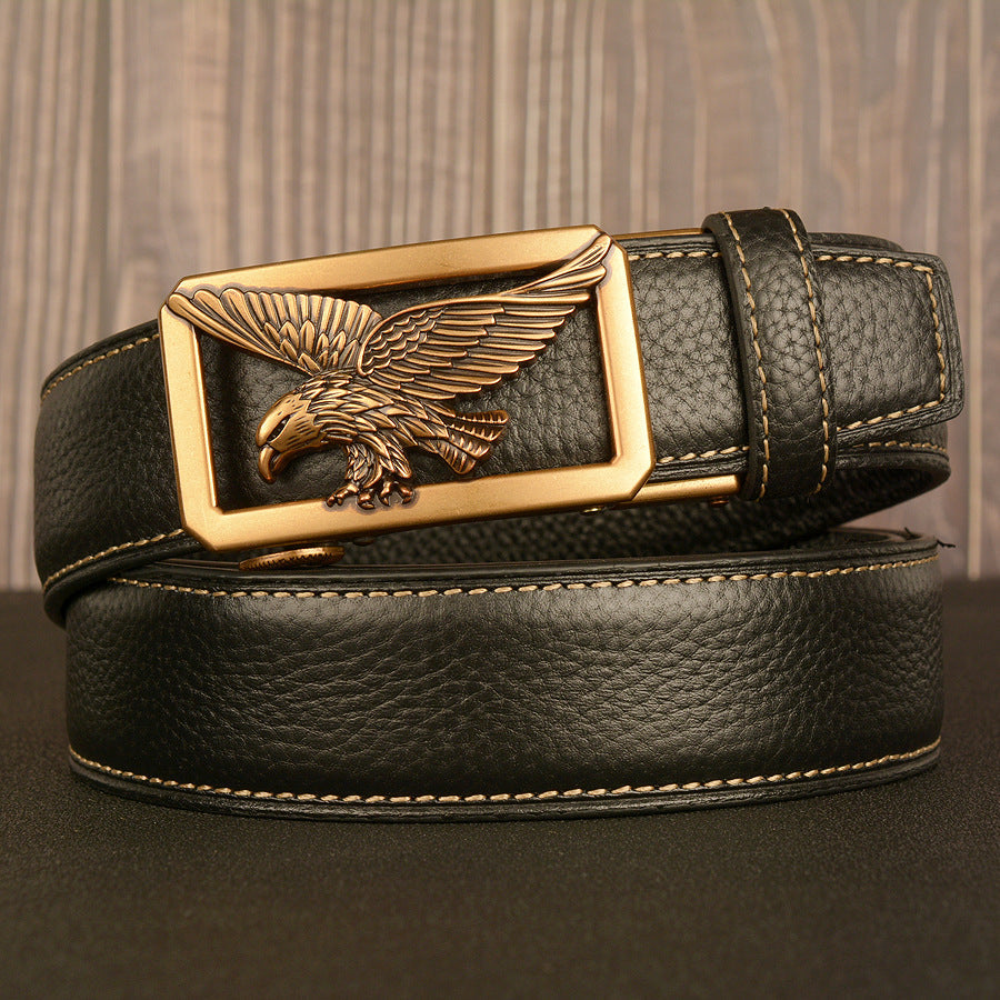 VAAGOON Black Lychee Pattern Genuine Leather Belt – Car Line