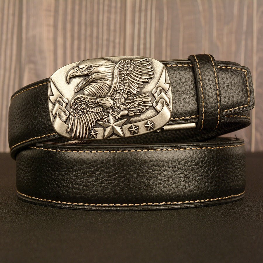 VAAGOON Black Lychee Pattern Genuine Leather Belt – Car Line