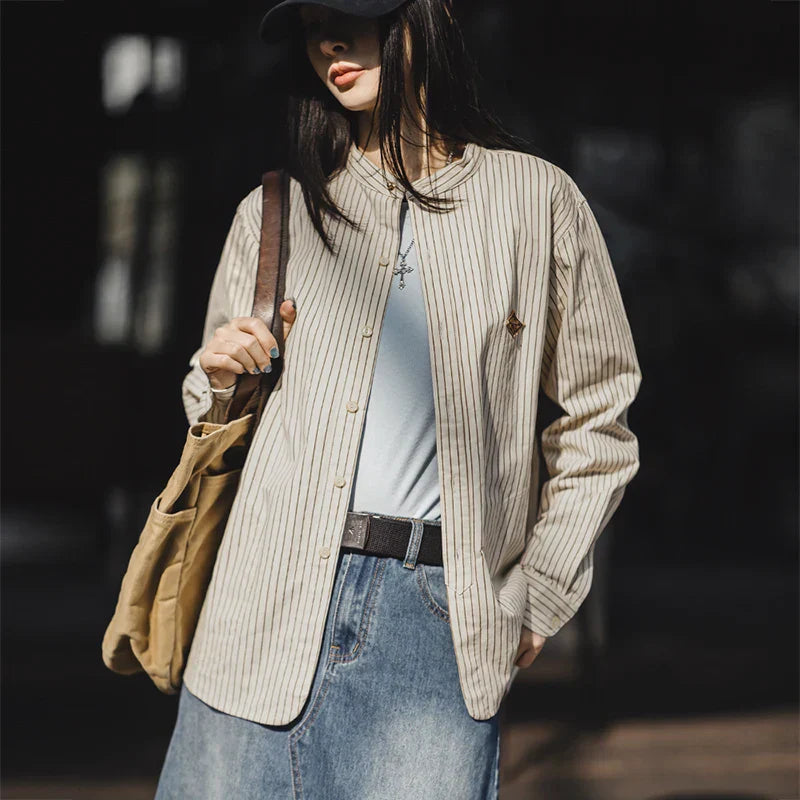 VAAGOON Women's Striped Cotton Shirt