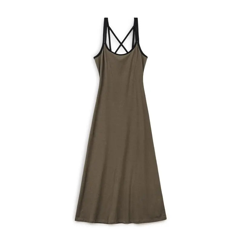 VAAGOON Casual Slim Fit Cross Strap Sleeveless Dress