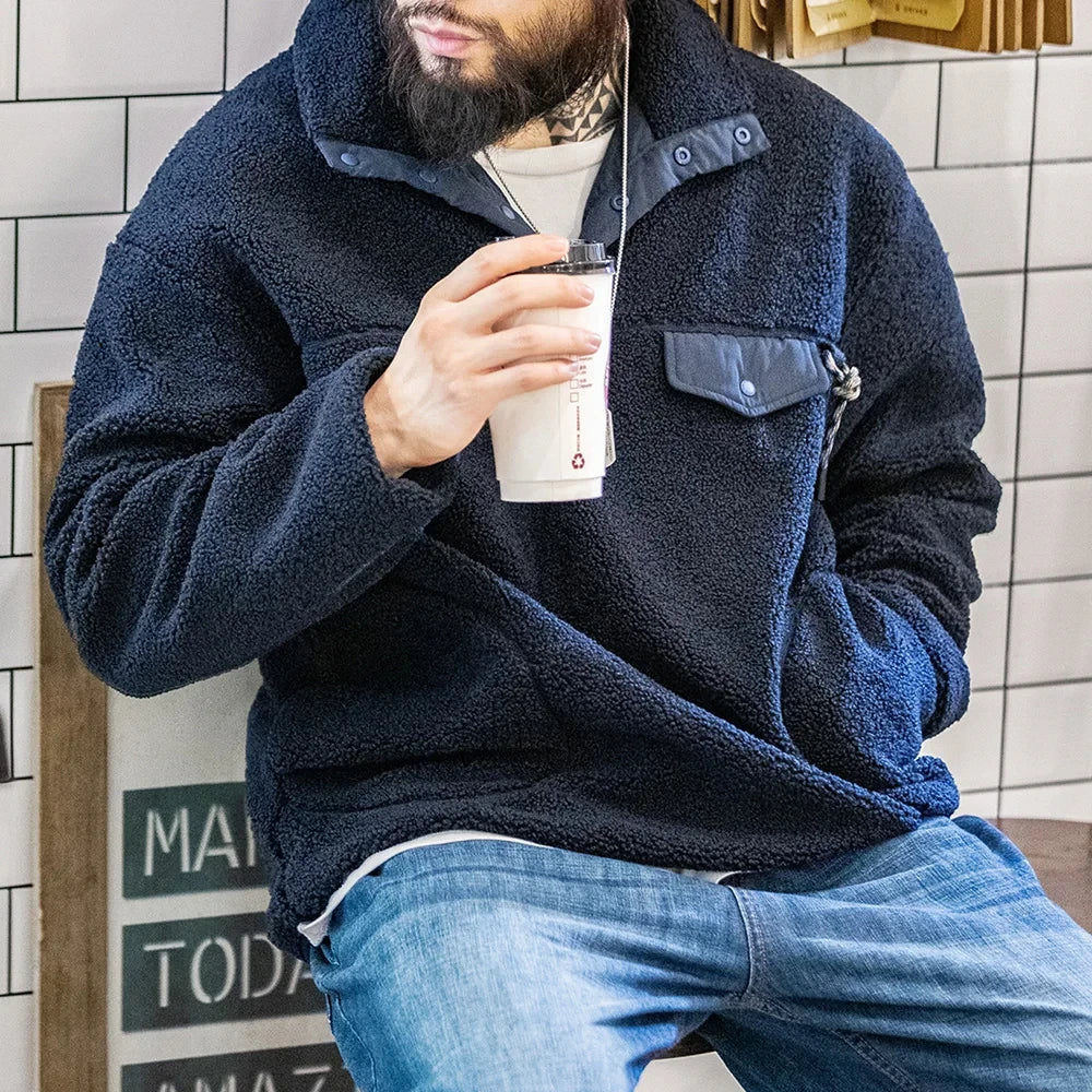 VAAGOON Casual Urban Outdoor Snap-T Sweatshirt