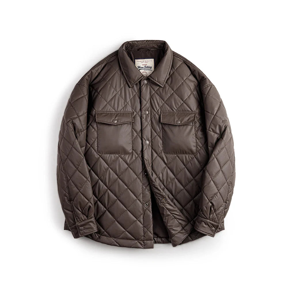 VAAGOON Retro Quilted Diamond Grid Jacket