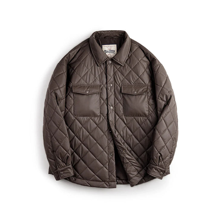 VAAGOON Retro Quilted Diamond Grid Jacket