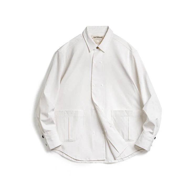 VAAGOON Herringbone Double-breasted Long-sleeved Shirt