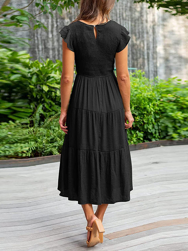 VAAGOON RUFFLE SLEEVE DRESS