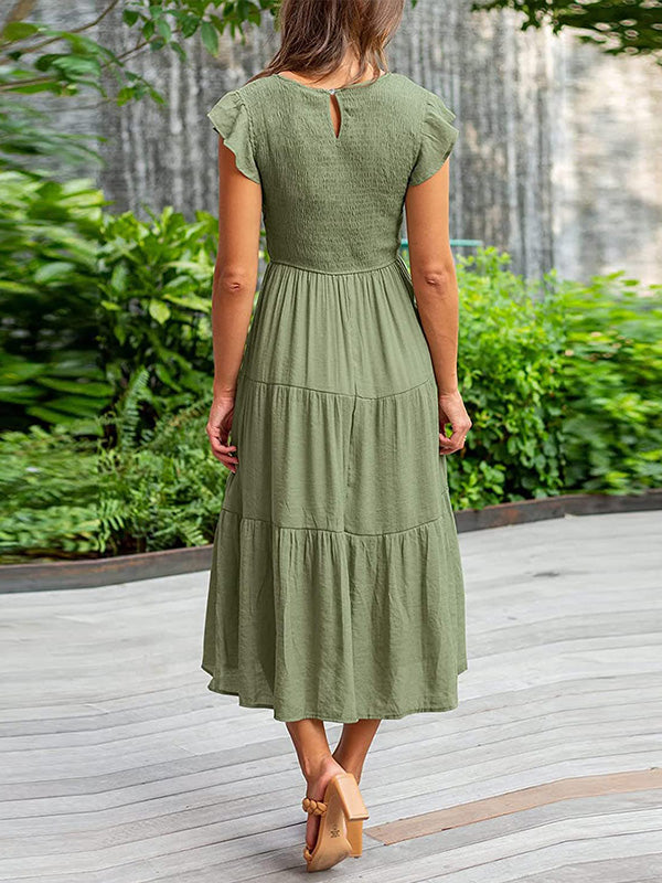 VAAGOON RUFFLE SLEEVE DRESS