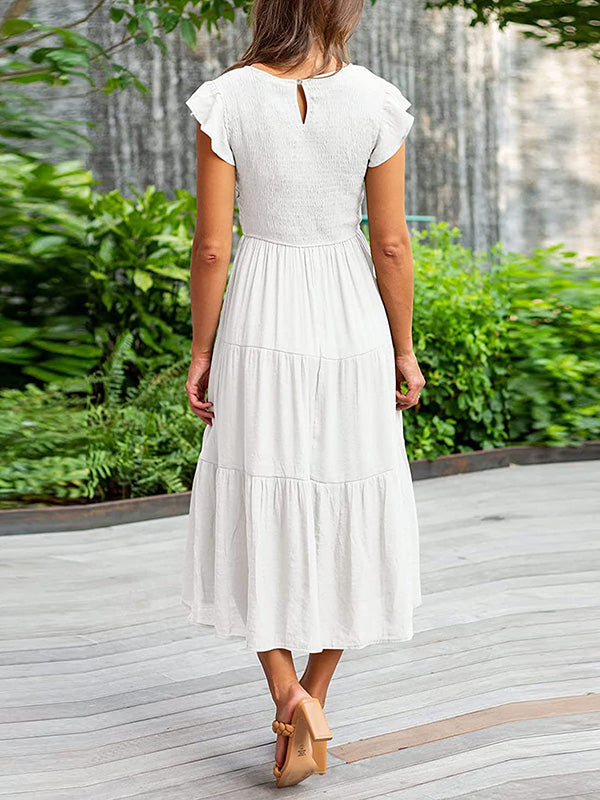 VAAGOON RUFFLE SLEEVE DRESS