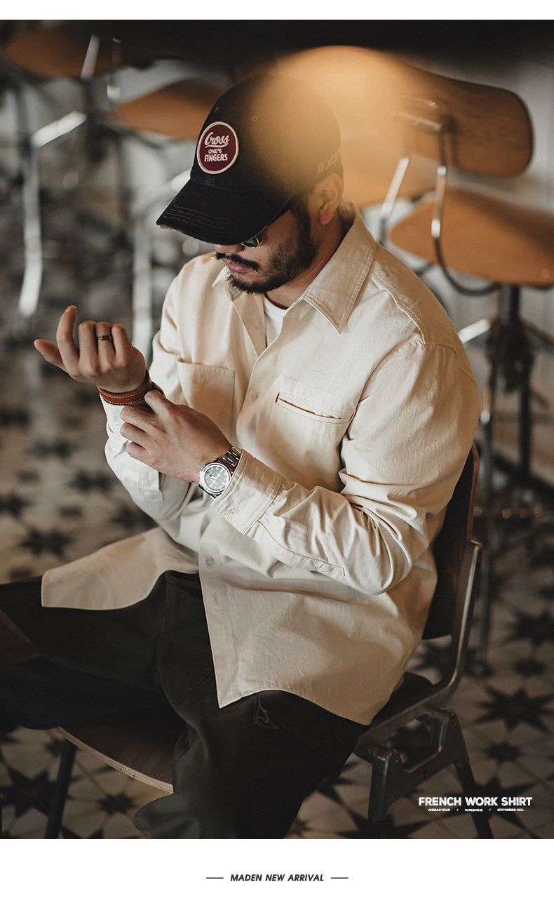 VAAGOON Retro French Work Shirt