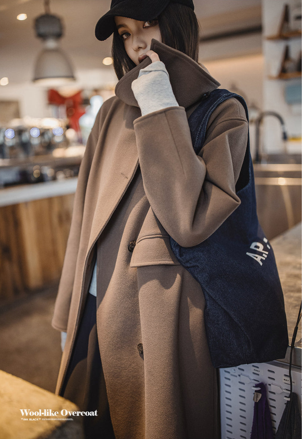 VAAGOON 80's Classic Long Woolen Coat