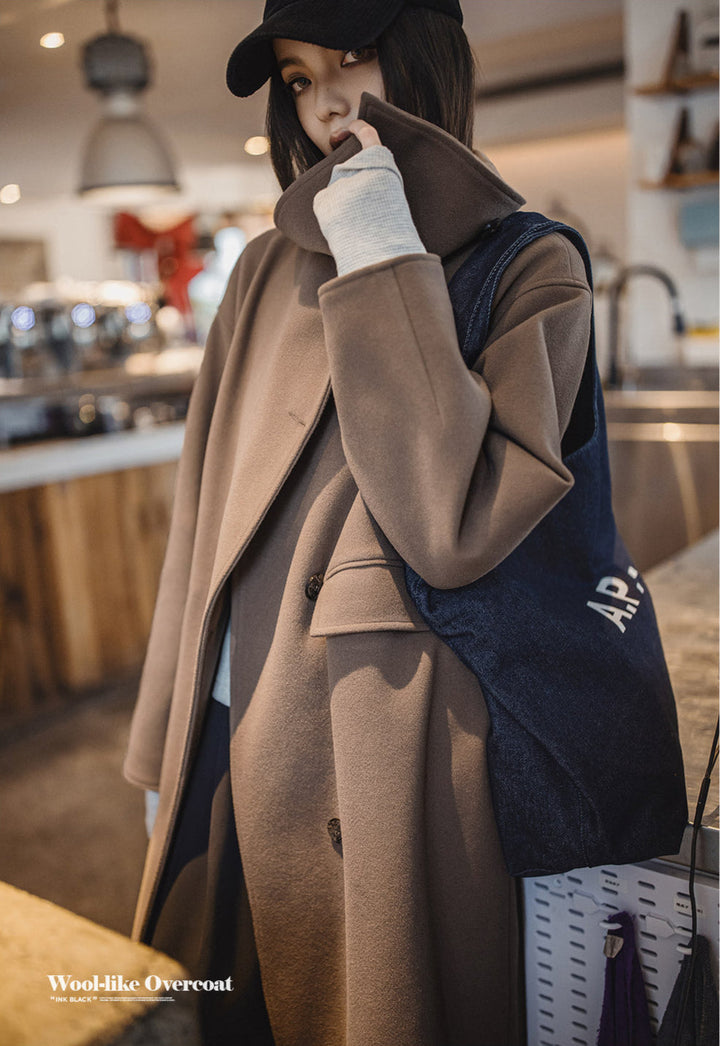 VAAGOON 80's Classic Long Woolen Coat