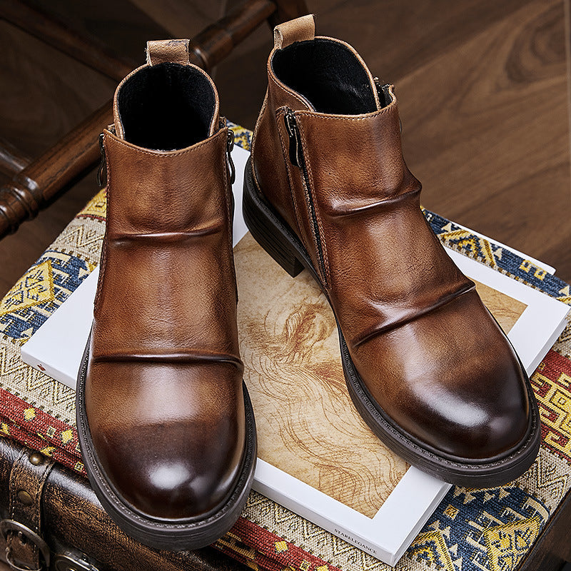 Vaagoon Oxford Zip Leather Boot