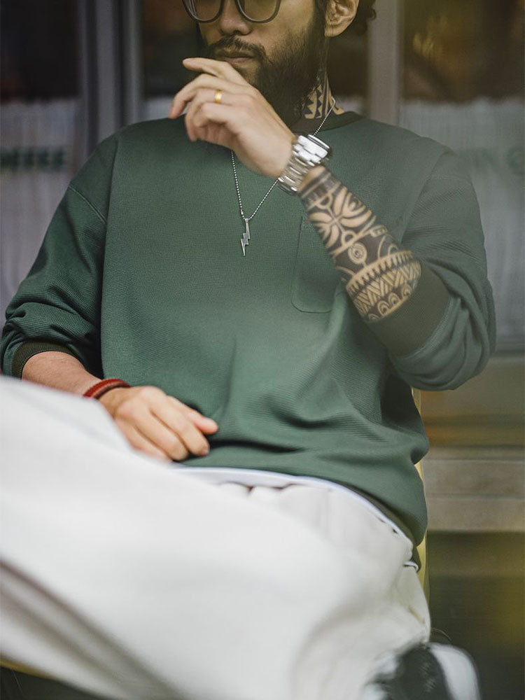 Vaagoon Waffle Pocket Sweater