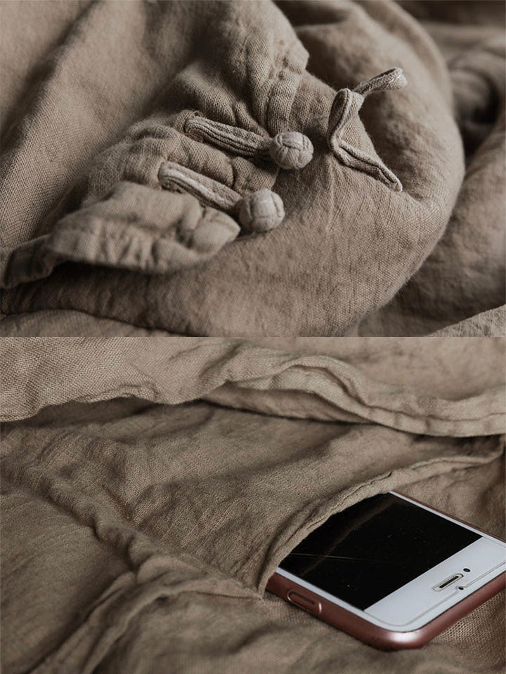 Capacious Cotton and Linen Shoulder Bag