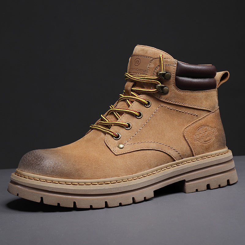 VAAGOON Brown Leather Work Boots