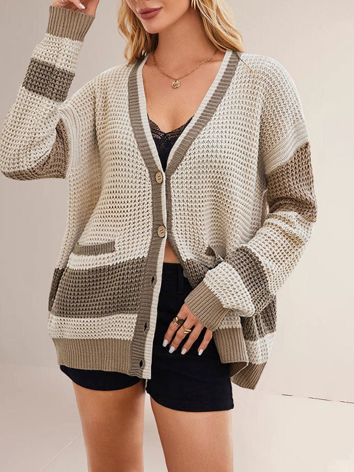 Vaagoon Urban Contrast V Neck Cardigan