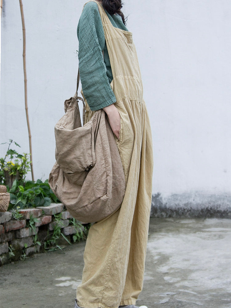 Capacious Cotton and Linen Shoulder Bag