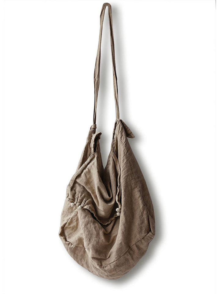 Capacious Cotton and Linen Shoulder Bag