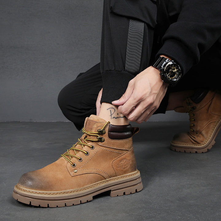 VAAGOON Brown Leather Work Boots