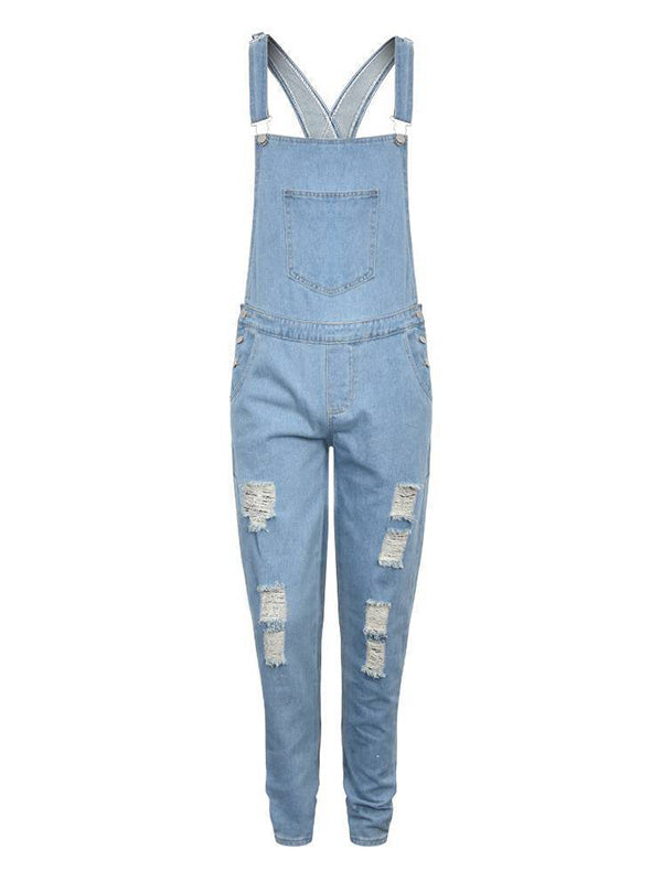 VAAGOON Ripped Distressed Washed Jumpsuit