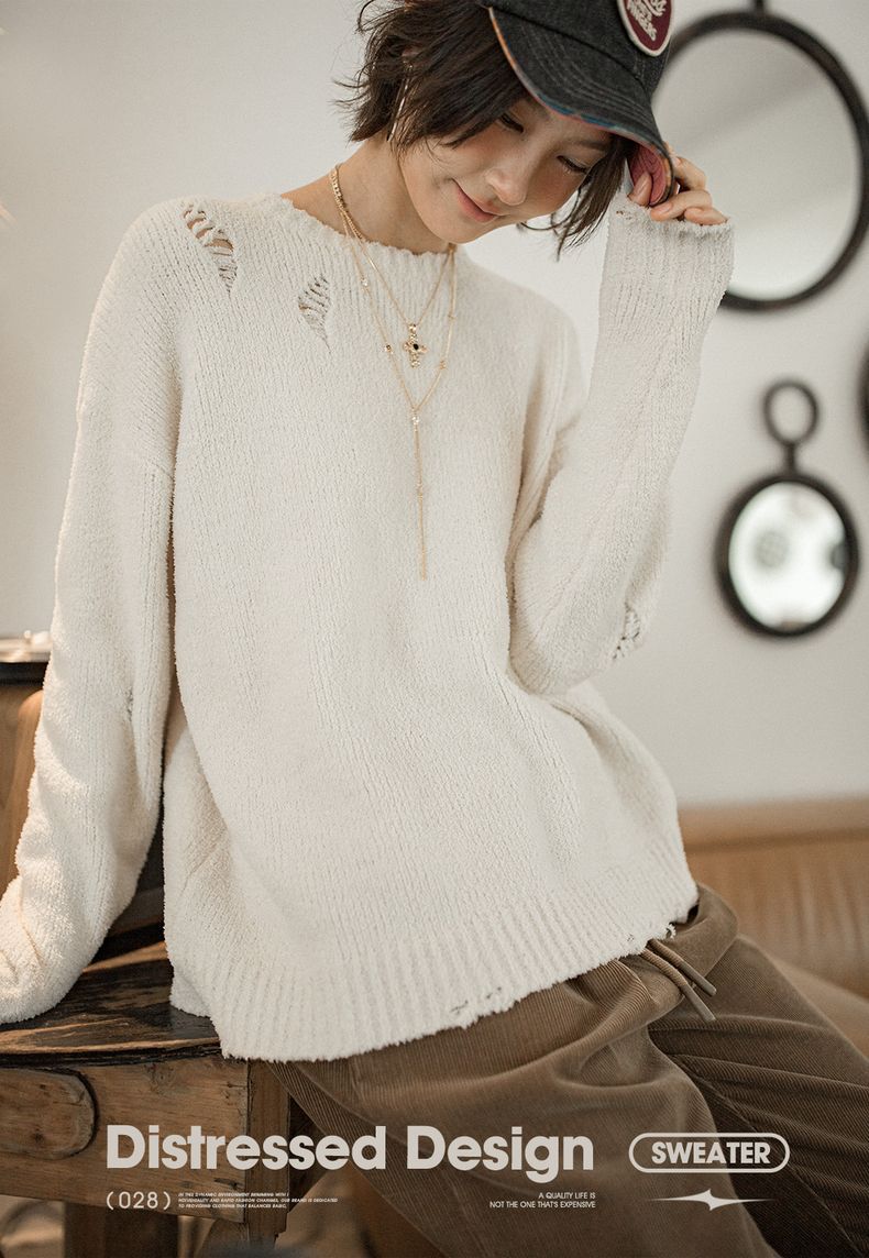 VAAGOON Distressed Design Sweater