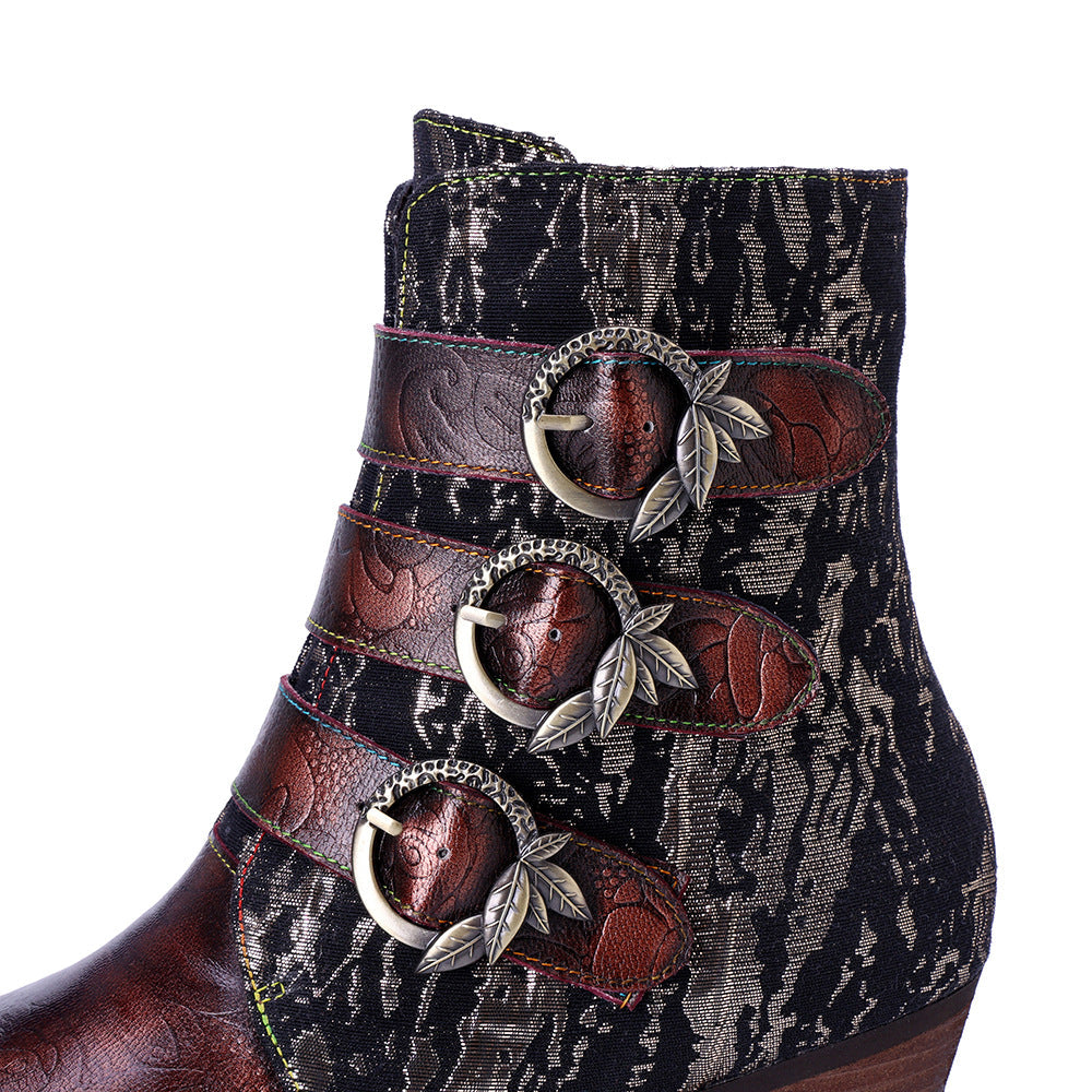 Vaagoon RetroBronze Sheepskin Western Boots