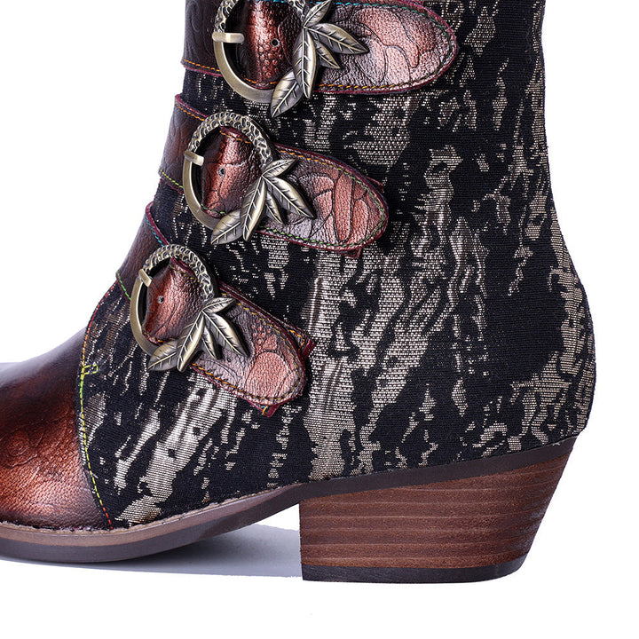 Vaagoon RetroBronze Sheepskin Western Boots