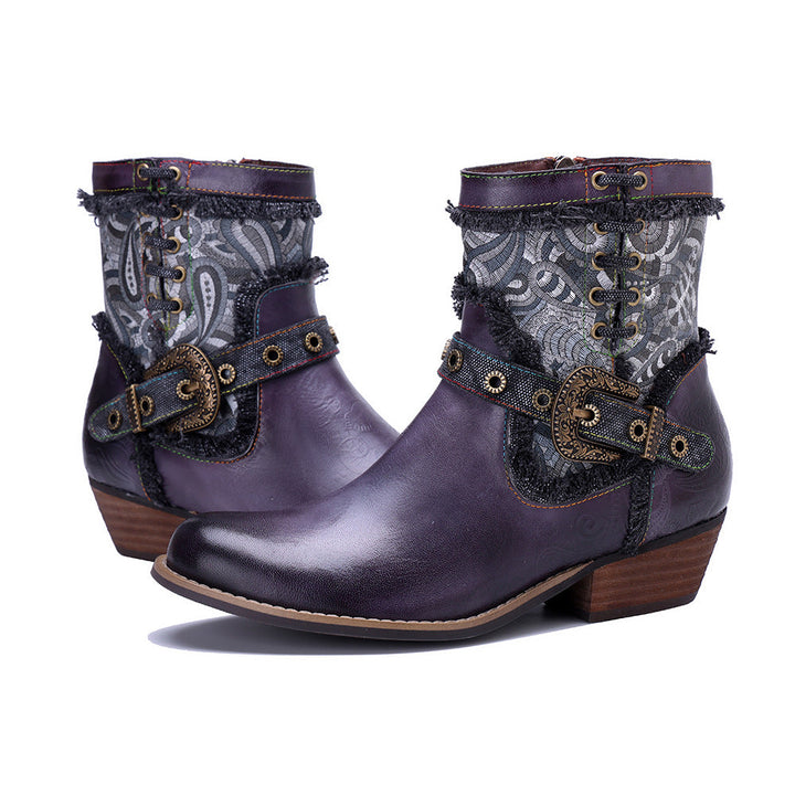 Vaagoon Indigo West Patchwork Cowboy Boot