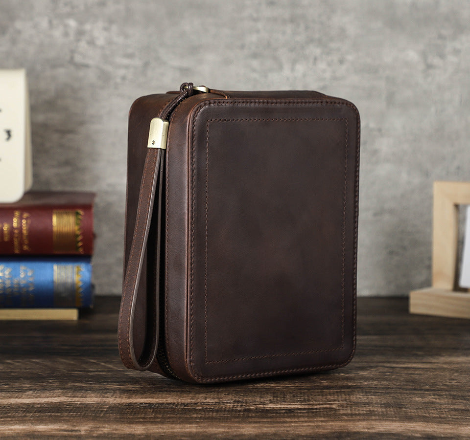 Vaagoon Dual Vault Leather Watch & Glasses Case