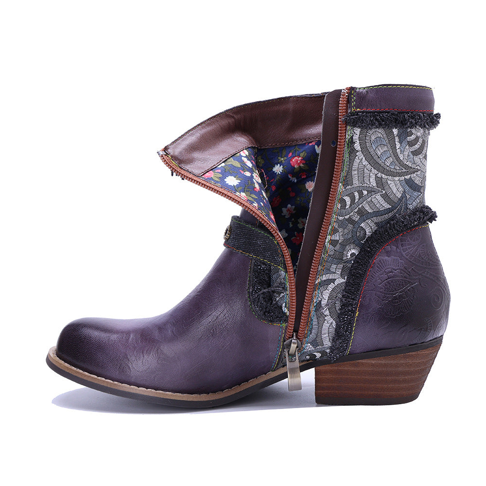 Vaagoon Indigo West Patchwork Cowboy Boot