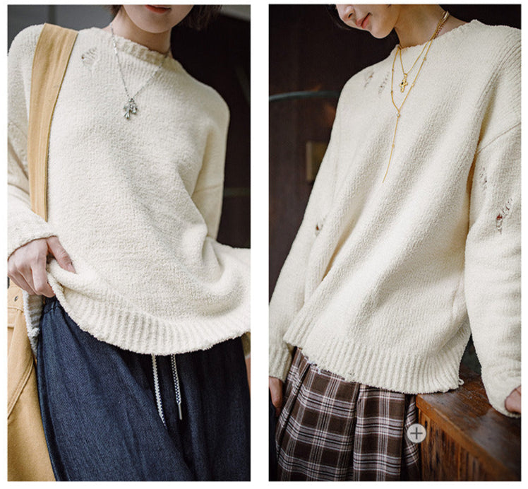 VAAGOON Distressed Design Sweater