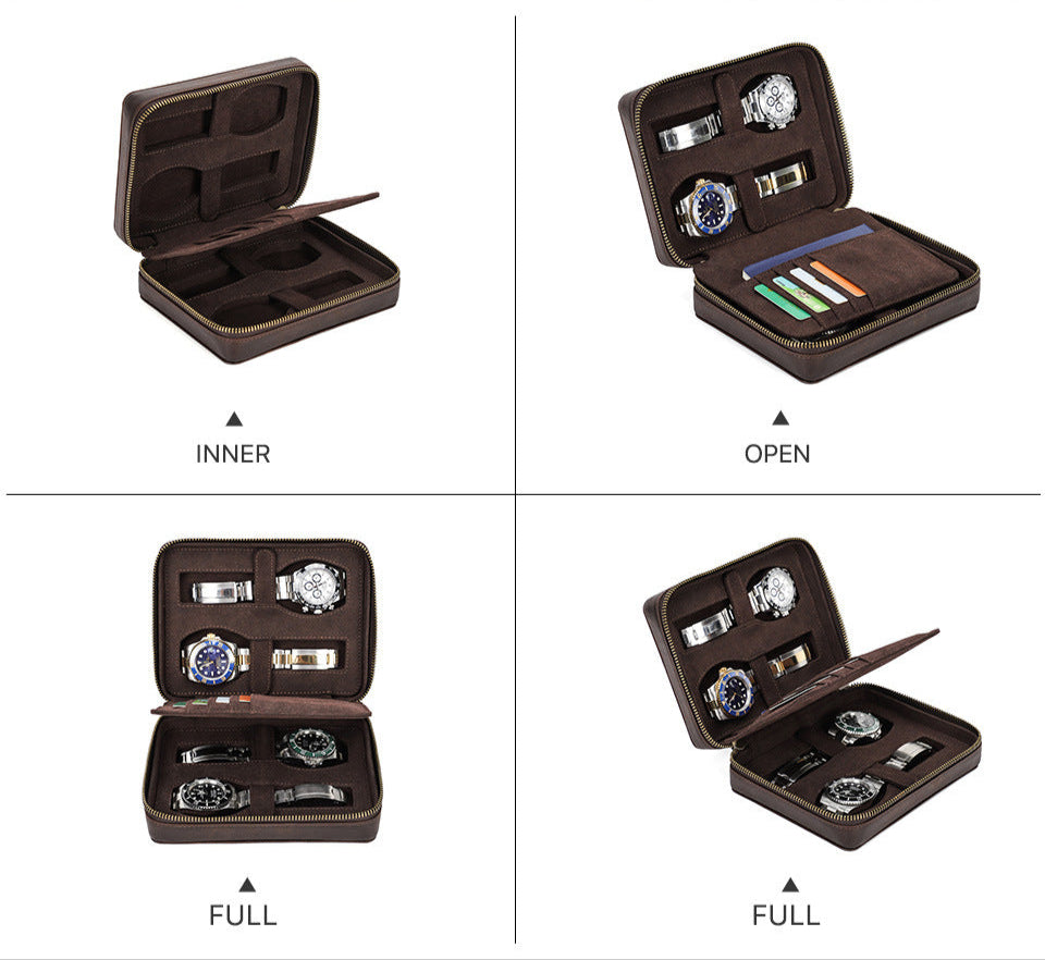 Vaagoon Classic Brown Watch Carrying Case