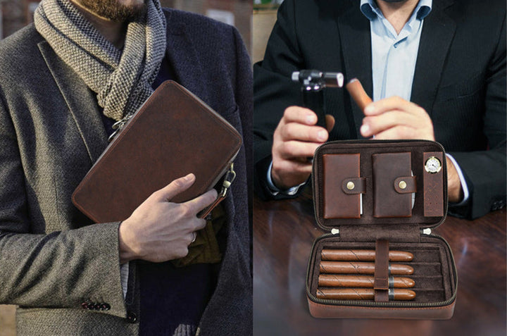 Vaagoon "Cigar Vault Pro" Genuine Leather Cigar Box